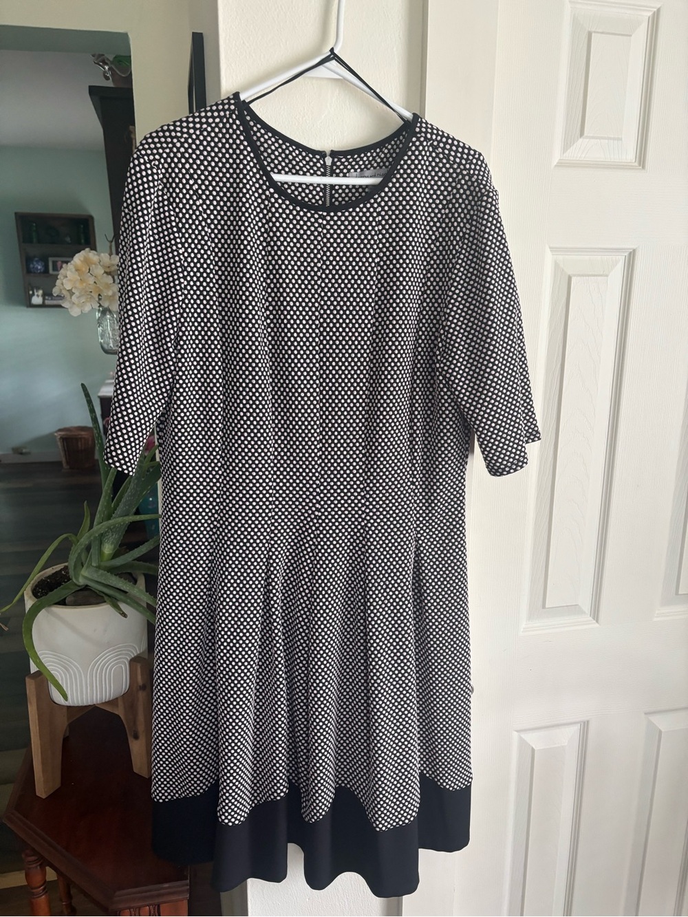 Women’s Black and White Polka Dot Dress - Classic Fit & Flare